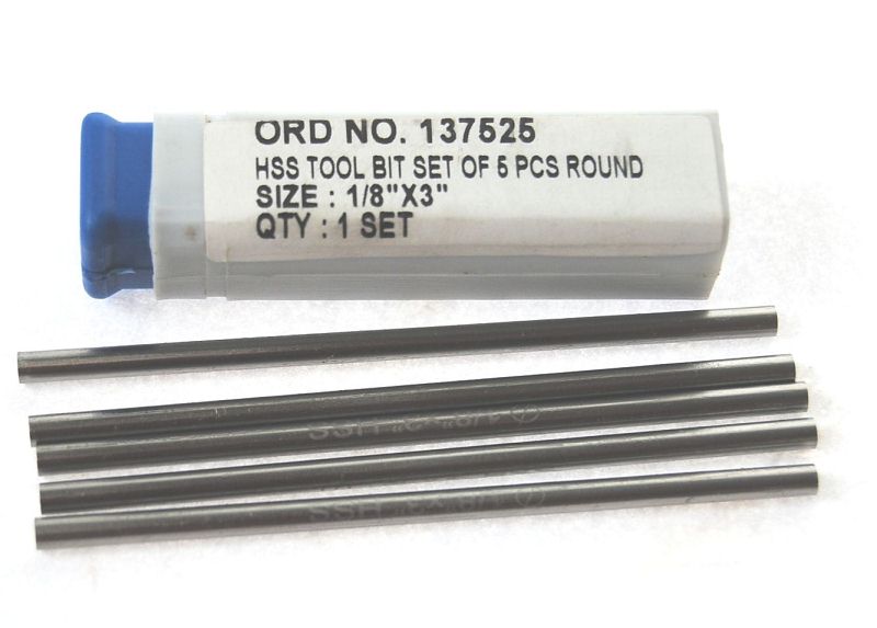 Set of 5 HSS Round Toolsteel Blanks 1/8 dia x 3" long