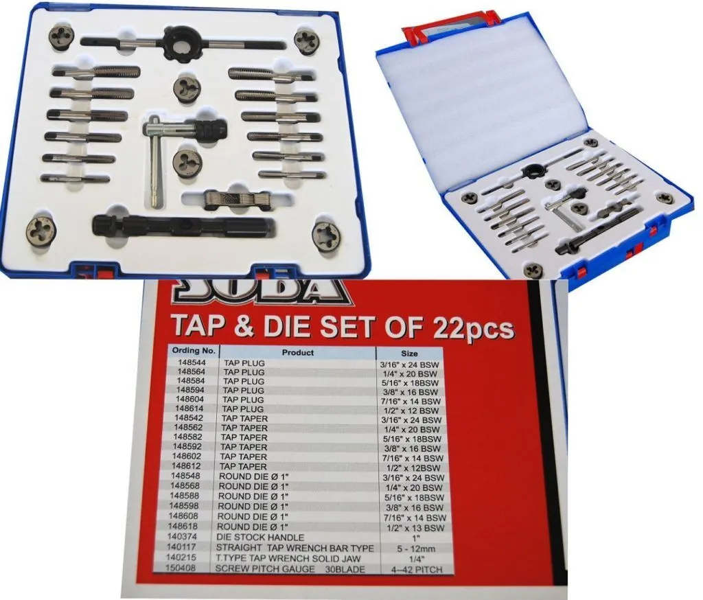 Soba 22pc BSF Tap & Die Set SORRY OUT OF STOCK