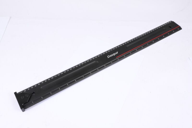 Dasqua Black-Red Plus Measuring Ruler with Hook-Stop 600mm / 24" 1804-6993 - Image 2
