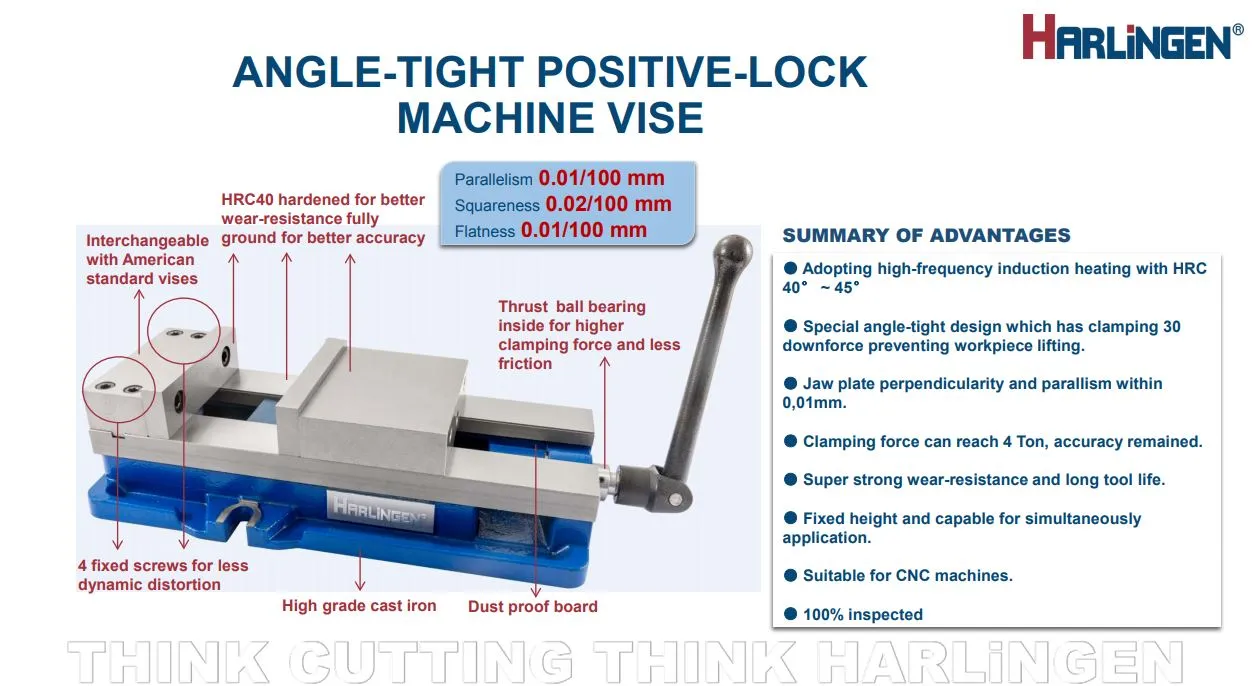 Harlingen 150mm Angle Tight Positive Lock Machine Vice - Image 2