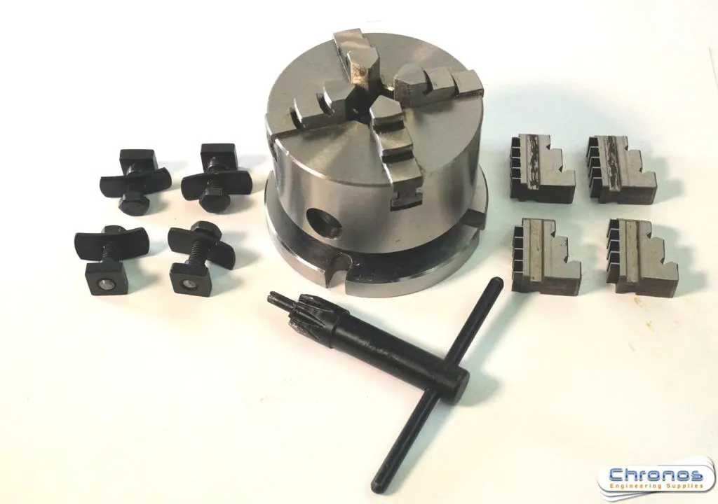 70mm 4 Jaw Self Centering Chuck on Backplate for 3 and 4 inch Rotary Tables