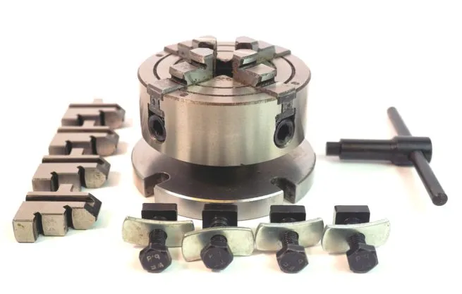 New Soba 3 inch Rotary Table c/w 4 Jaw Chuck, Tailstock and Clamping Kit - Image 4