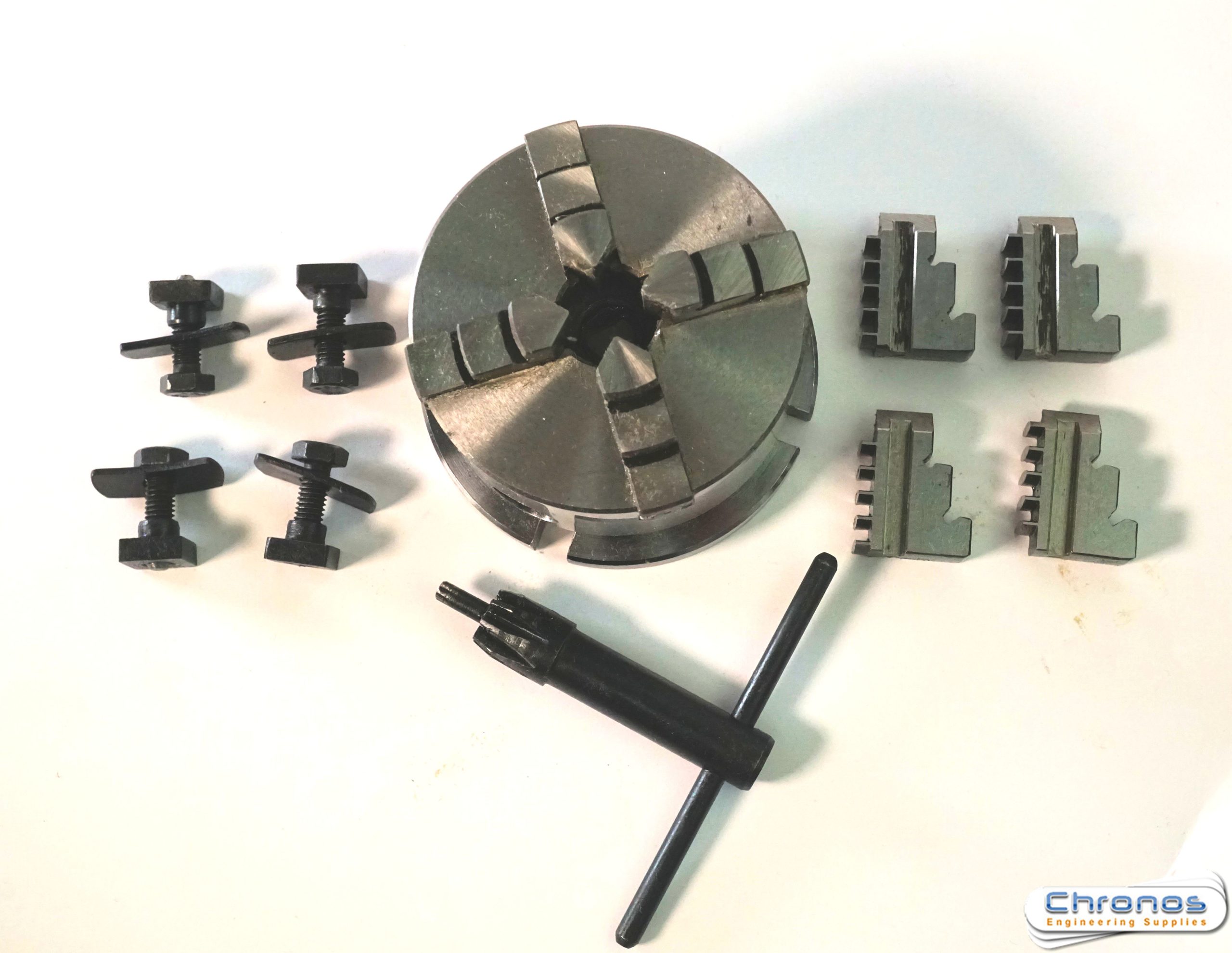 70mm 4 Jaw Self Centering Chuck on Backplate for 3 and 4 inch Rotary Tables