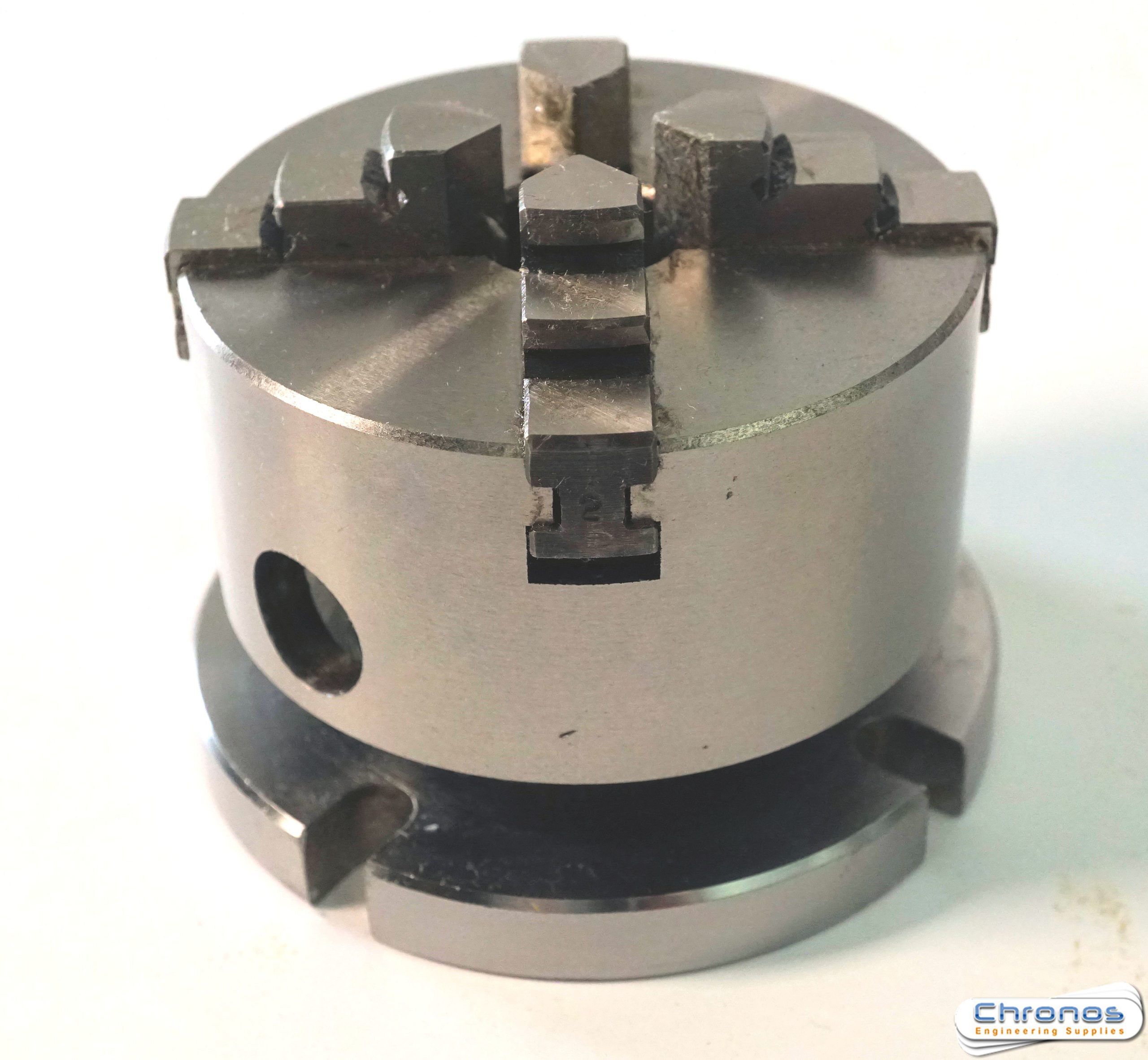 70mm 4 Jaw Self Centering Chuck on Backplate for 3 and 4 inch Rotary Tables