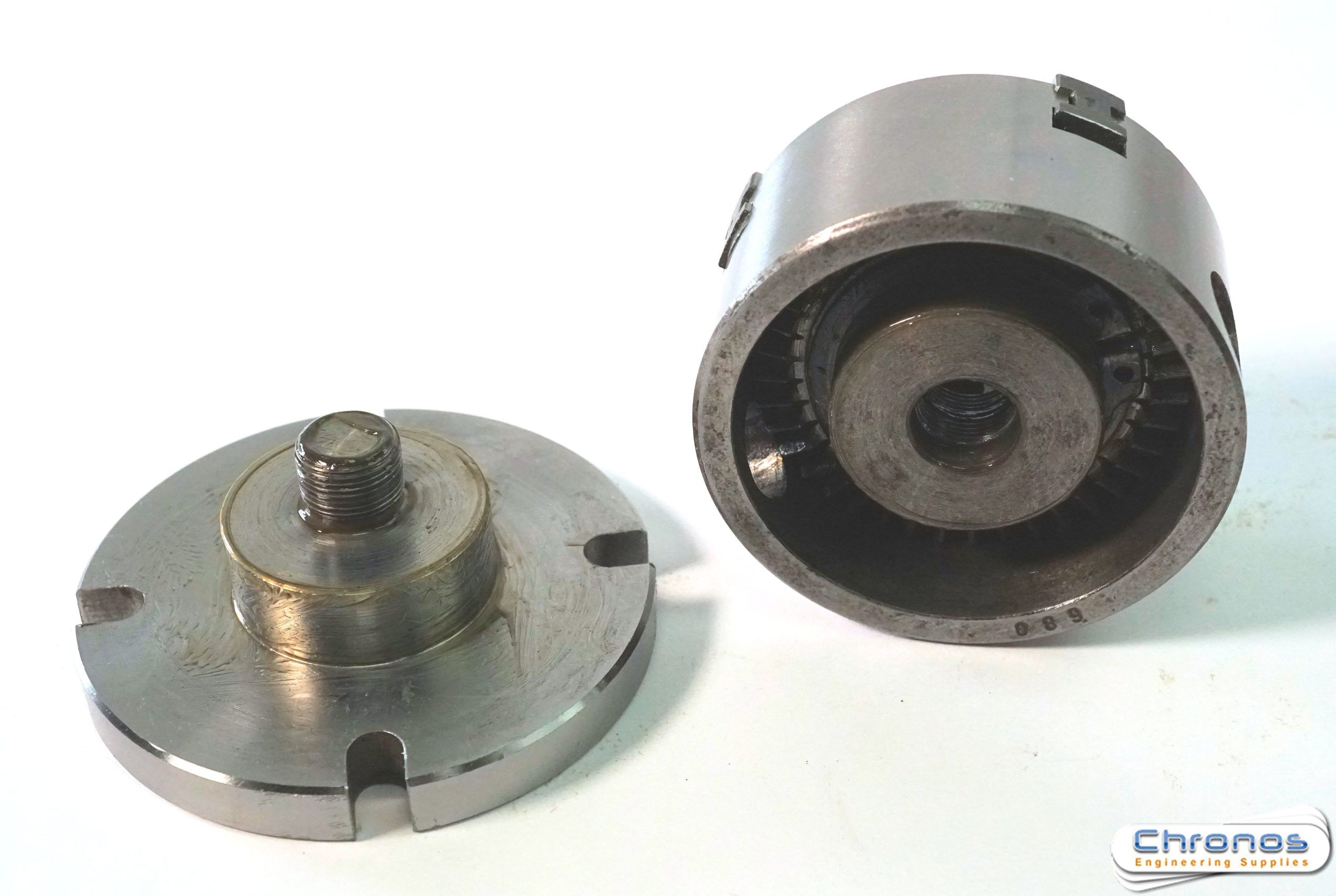 70mm 4 Jaw Self Centering Chuck on Backplate for 3 and 4 inch Rotary Tables