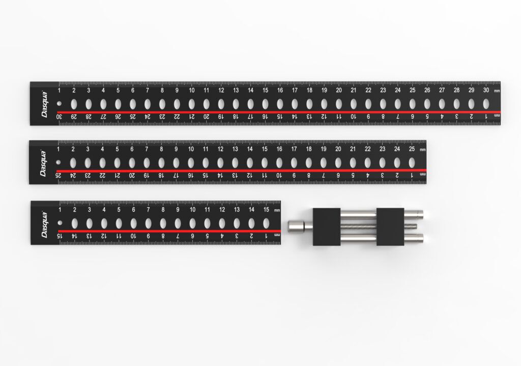 Dasqua Red- Black Multi-Function Marking Scale with 3 rulers 1804-6881 - Image 2
