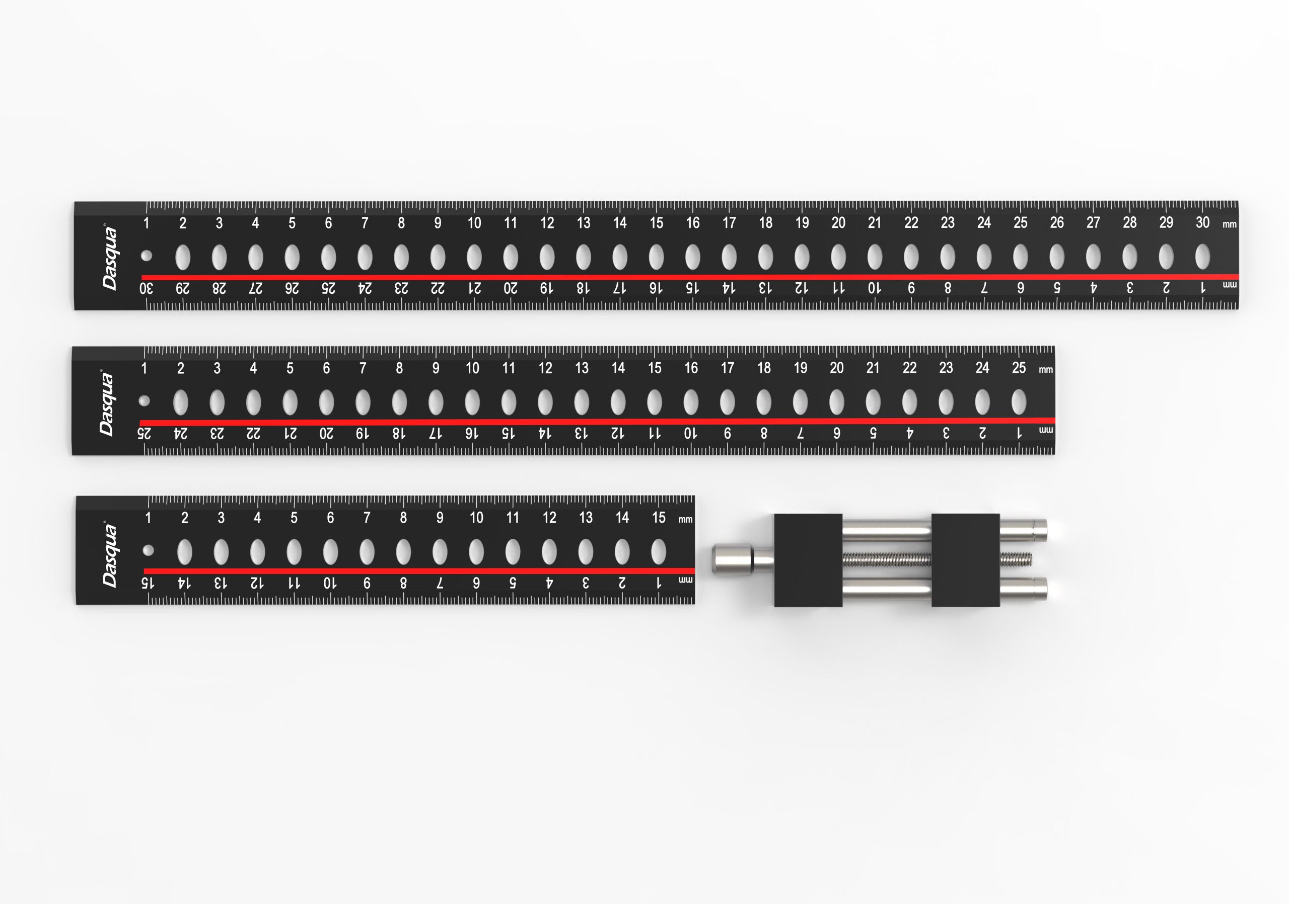 Dasqua Red- Black Multi-Function Marking Scale with 3 rulers 1804-6881