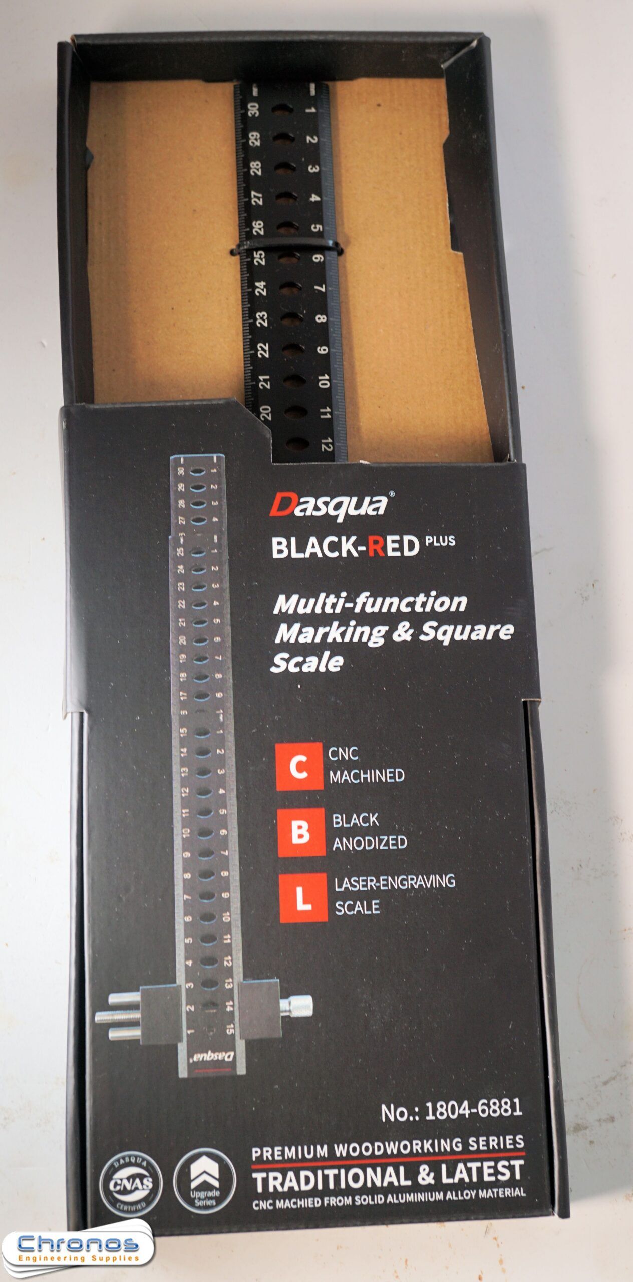 Dasqua Red- Black Multi-Function Marking Scale with 3 rulers 1804-6881