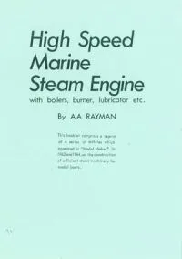 High Speed Marine Steam Engine By A. A. Rayman