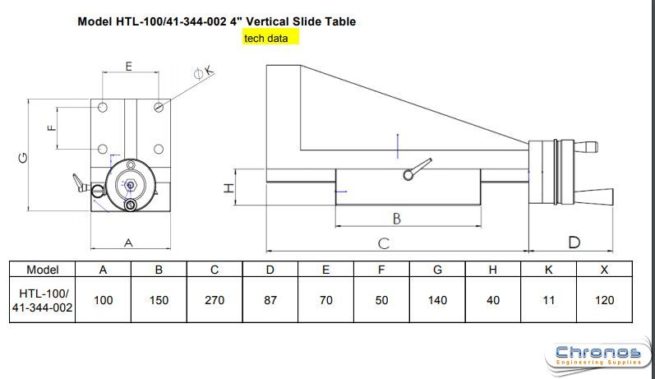 New 4 inch / 100mm Vertical Dovetail Slide Table SORRY OUT OF STOCK - Image 8