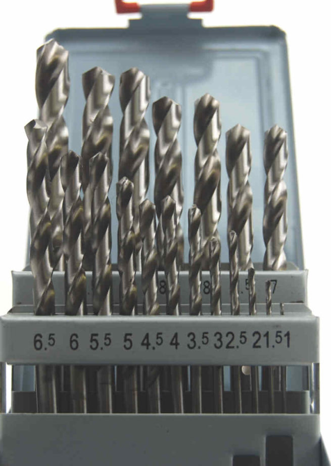 19 pc Precision Ground HSS Drill Set 1 - 10mm x 0.5mm