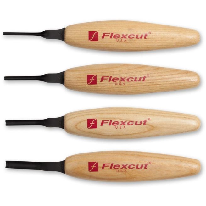 Flexcut MT400 4 Piece SHALLOW U-GOUGE Micro Tool Set 102644 - Image 2