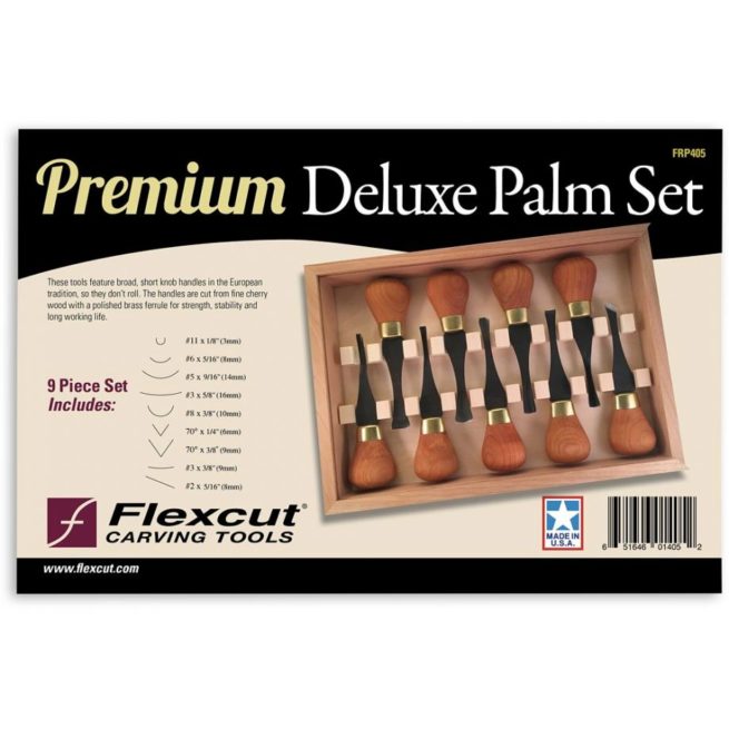 Flexcut FRP405 9 Piece PREMIUM DELUXE Palm Set 104595 - Image 2