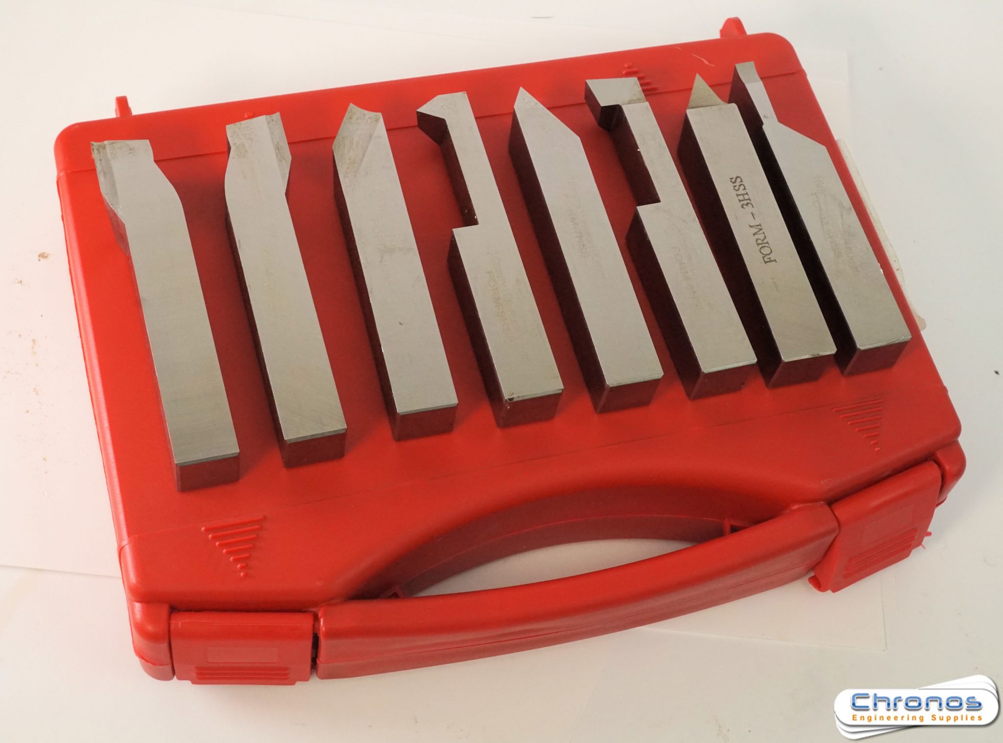 Set of 8 HSS Lathe Tools 16mm Square Shanks Chronos Engineering Supplies