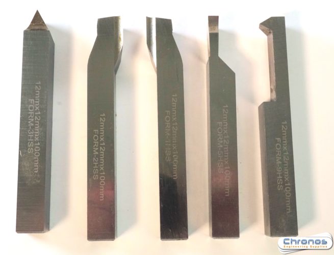 Set of 5 Soba HSS Lathe Tools 12mm Square