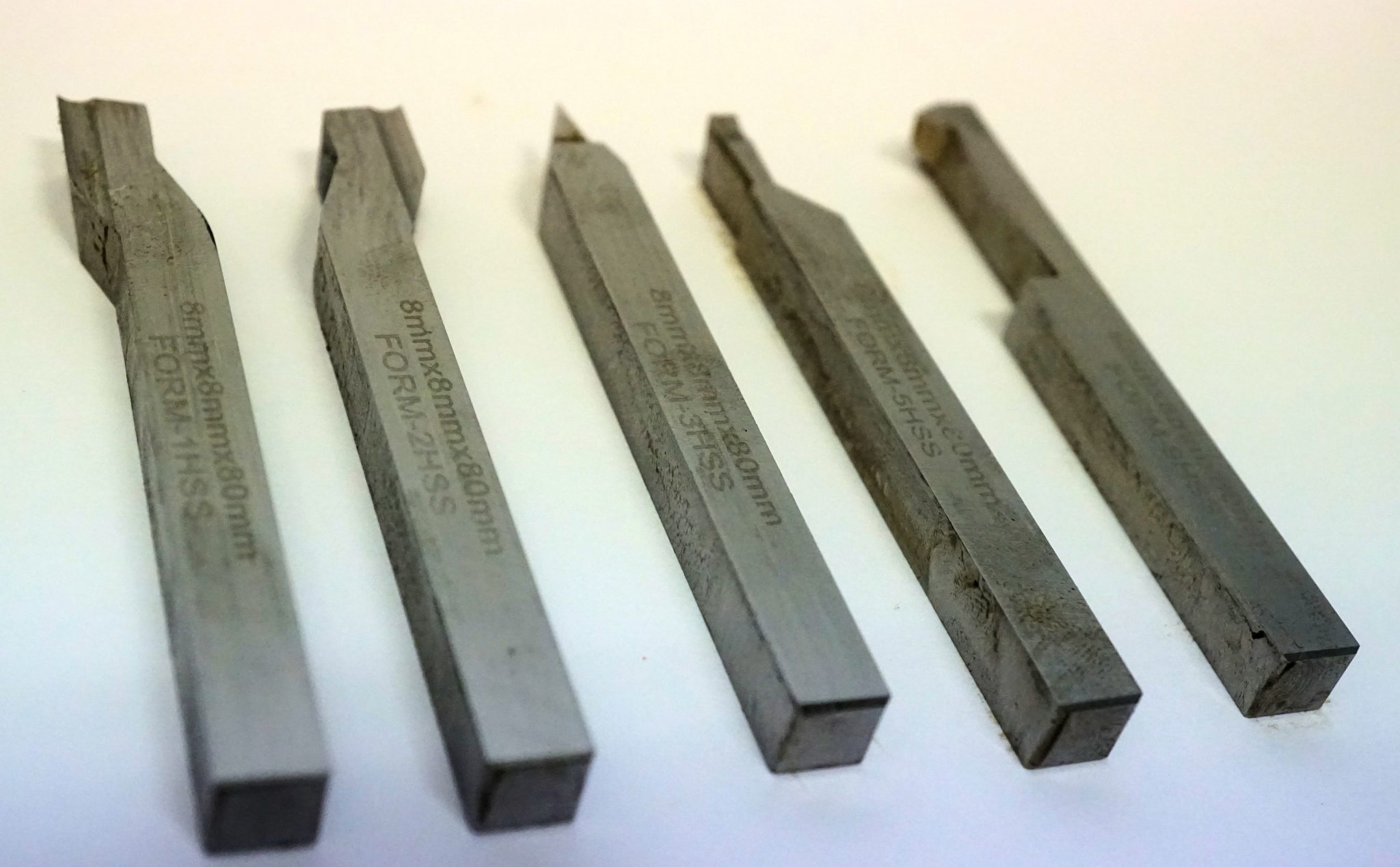 Set of 5 Soba HSS Lathe Tools 8mm Square Chronos Engineering Supplies