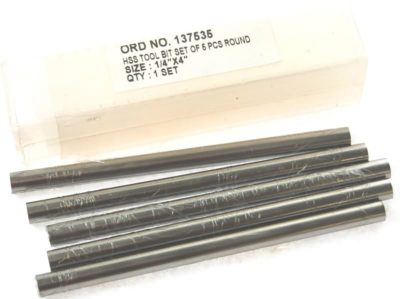 Set of 5 HSS Round Toolsteel Blanks 1/4  dia x 4 " long  SORRY OUT OF STOCK