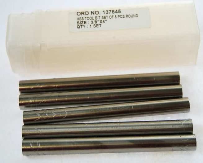 Set of 5 HSS Round Toolsteel Blanks 3/8  dia x 4 " long