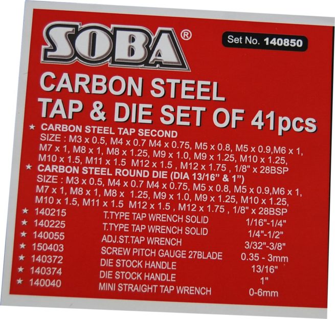 Soba 41pc Metric and 1/8 BSP Tap and Die Set - Image 2