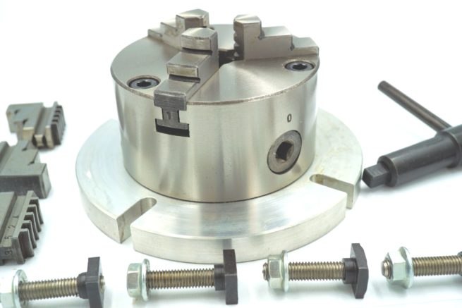 New 100mm 3 Jaw Chuck and Mounting Plate to Suit Soba 6 and 8 inch HV6/8 Rotary Tables - Image 2