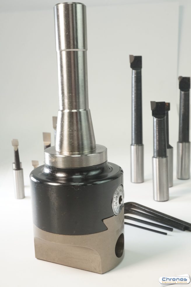 Soba 3 inch Boring Head With R8 Shank Plus Five HSS Tools and 5 Carbide Tools - Image 3