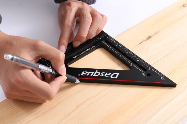 Dasqua Black-Red 6 Inch Precision Carpenters Square 1804-5883 - Image 2