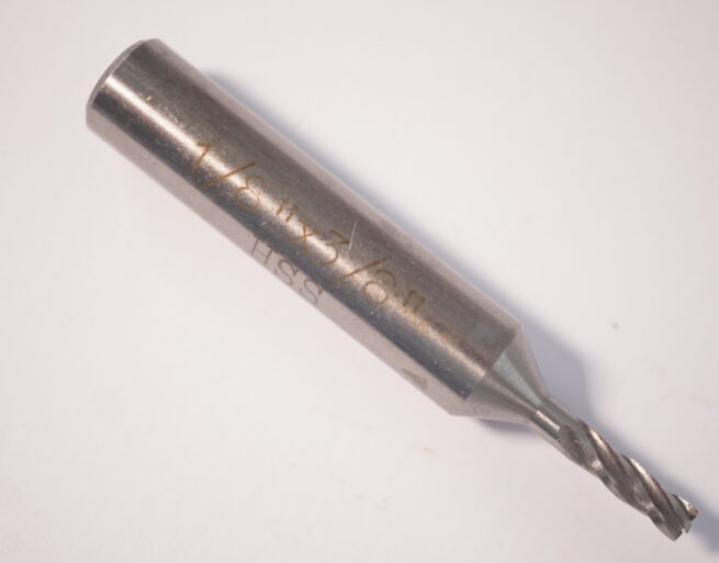 HSS Endmill 1/8 inch Diameter Plain Shank With Flat