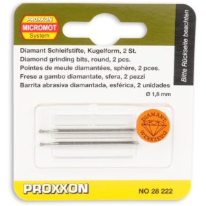 Proxxon Diamond grinding bits – Ball Point – 1.0mm (Pkt 2) 477643- SORRY OUT OF STOCK