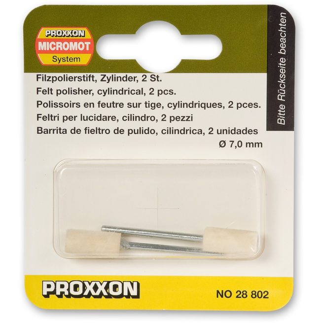 Proxxon Felt Polishing Tip Cylinder - 8 x 15mm (Pkt 2) 211069