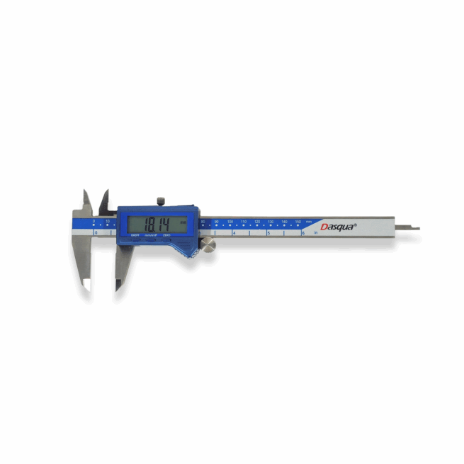 Dasqua 4pc Precision Measuring Set Digital Caliper, Micrometer, Square and Ruler 2210-8204