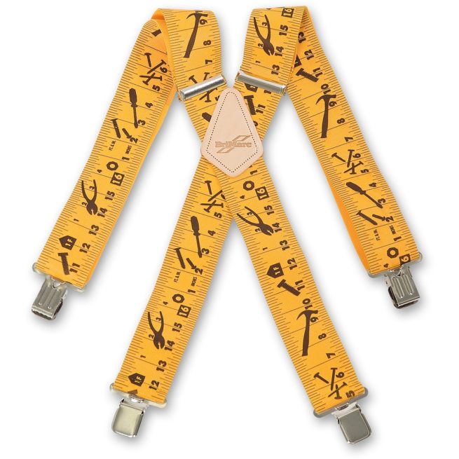 Brimarc Work Braces - Yellow Tape Measure Pattern