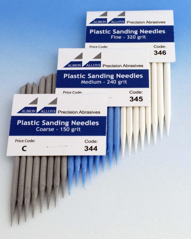 Albion Alloys Plastic Sanding Needles - Pack of 8 150 G Coarse