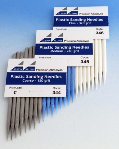 Albion Alloys Plastic Sanding Needles - Pack of 8 320 G Fine
