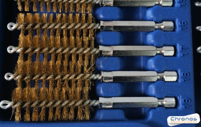 38 pc Wire Brush Set Brass Steel and Nylon Rotary Brushes - Image 4