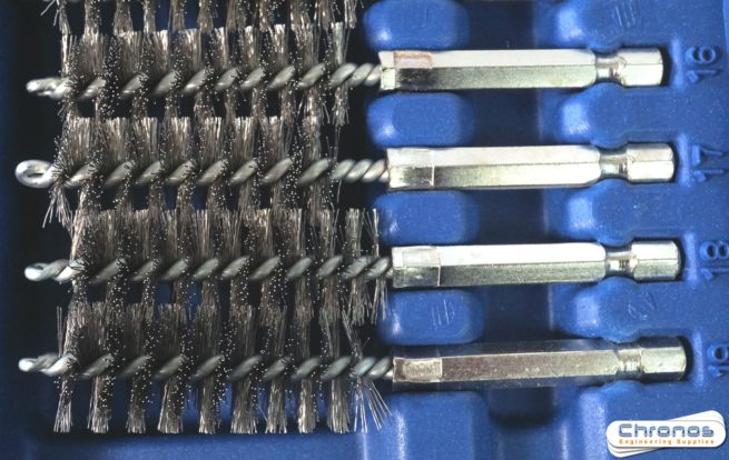38 pc Wire Brush Set Brass Steel and Nylon Rotary Brushes - Image 5