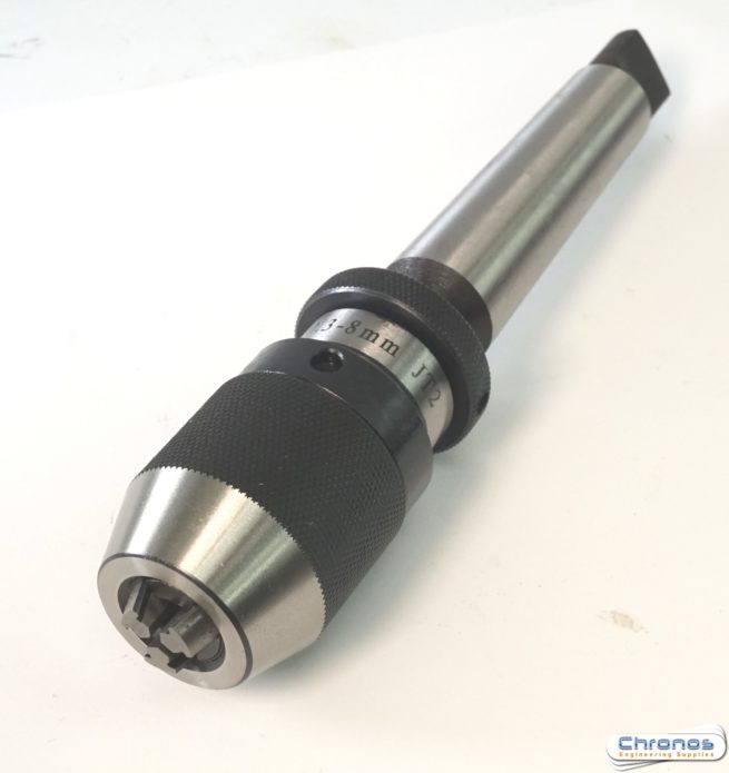 High Quality Precision Keyless Drill Chuck 0.3 - 8mm on an R8  Arbor