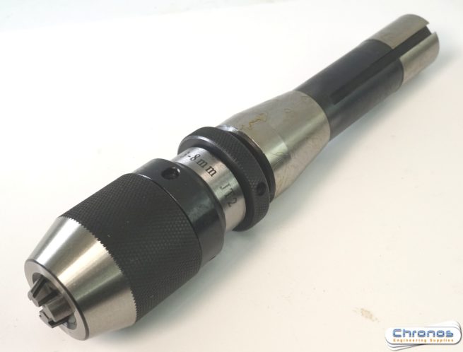 High Quality Precision Keyless Drill Chuck 0.3 - 8mm on an R8 Arbor