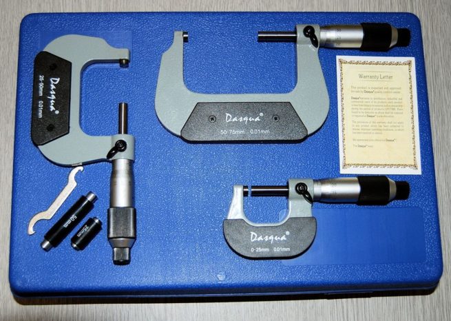 Dasqua Set of 3 Micrometers 0 - 75 mm / 0.01 mm SORRY OUT OF STOCK