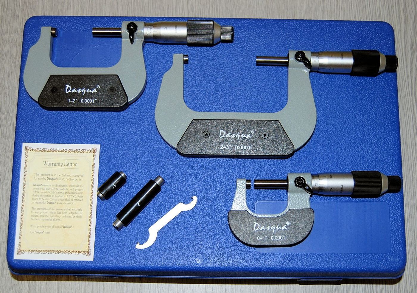 Dasqua Set of 3 Micrometers 0 3" / 0.0001" Chronos Engineering Supplies
