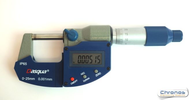 Dasqua IP65 Waterproof Digital Micrometer 0-25mm / 0-1 inch - Image 4
