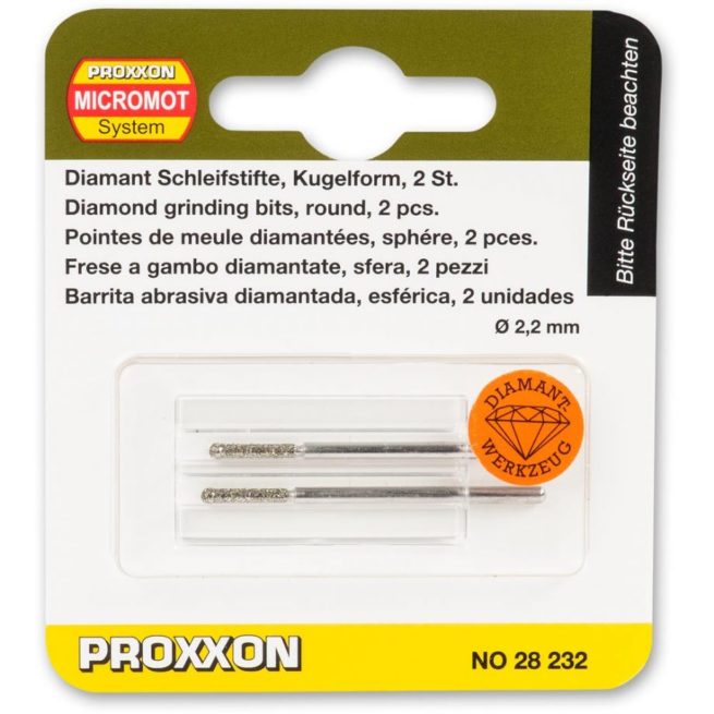 Proxxon Diamond Coated Grinding Bits , 2.2mm