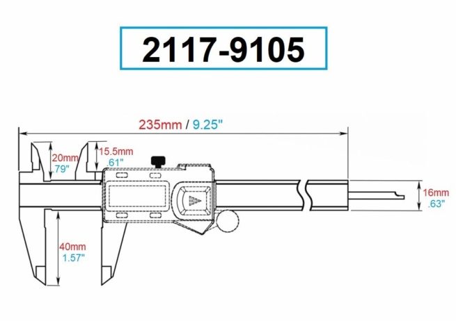 DASQUA Metal Housing Big Screen Digital Caliper 150mm / 6 inch 2117-9105 - Image 4