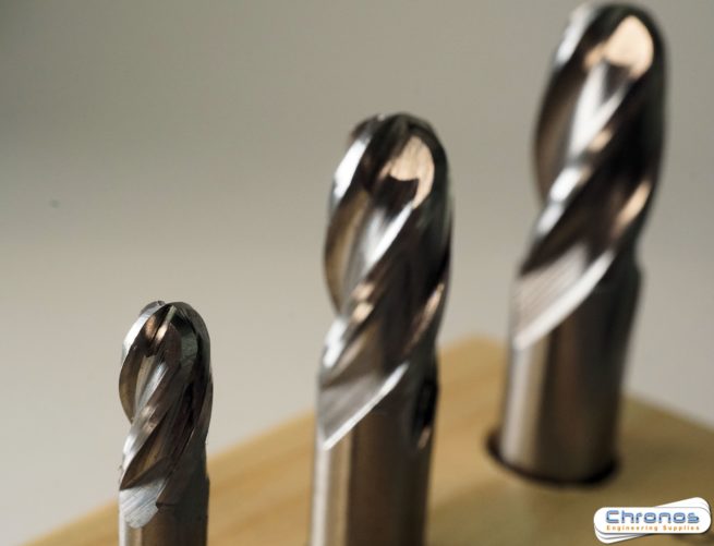 Set of 4 Solid Cobalt Ball Nosed Endmills Metric - Image 3