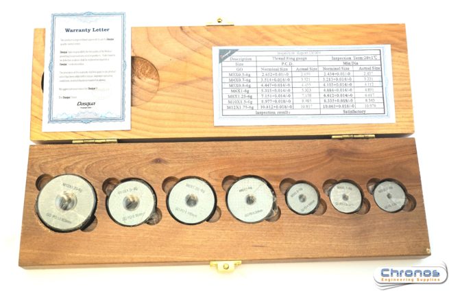 Dasqua Thread Gauge Set (Ring Gauge) M3-M12 GO 6311-3205- SORRY OUT OF STOCK - Image 2