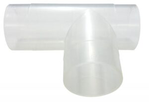 63T DUST EXTRACTION T Branch with 3 x 63mm (2.5") Outlets, Clear PVC
