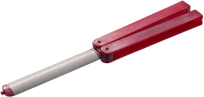 Eze-lap Fine Grit (600) - Red Handle Oval Shaft Folding Diamond