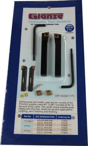 Pair of LH and RH Indexable Facing Tools with 4 Inserts 8 mm shank