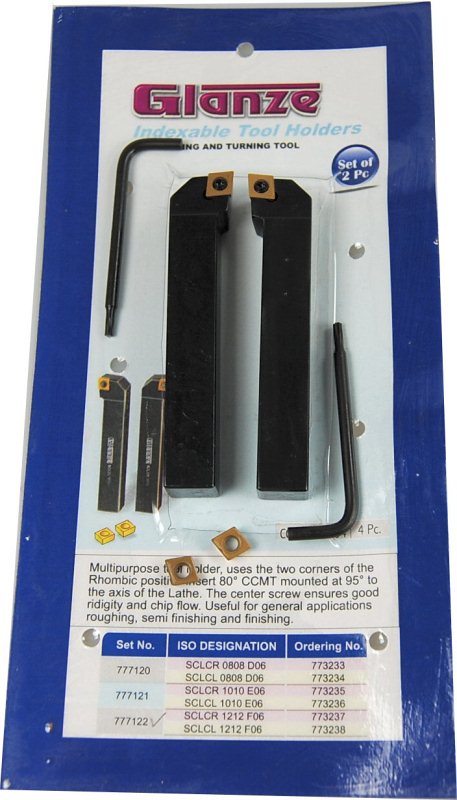 Pair of LH & RH Indexable Facing Tools with 4 Inserts 12 mm