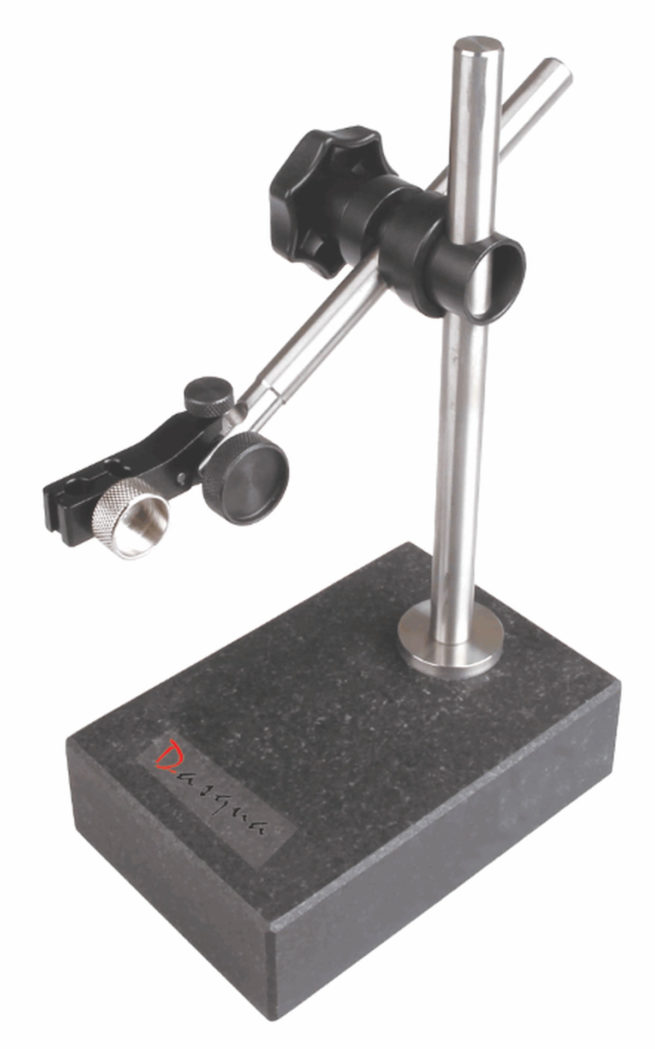 Dasqua Comparator Stands > Engineering Menu > Dasqua Precision Measuring Instruments > Dasqua Comparator Stands Dasqua Small Precision Comparator Stand with Cast Iron Base (Ref: 31121101) Dasqua Small Precision Comparator Stand with Cast Iron Base NEW FROM DASQUA - HIGH QUALITY COMPARATOR STANDS WITH CAST IRON BASE SMALL COMPARATOR STAND ROUND BASE DIA.:50 MM, MAIN POLE DIA.20 MM HEIGHT 170 MM MAIN BASE - 70 MM x 135 MM Strong cast iron base. Quick positioning and adjustment. Table hardened, ground and lapped. Sturdy dial indicator holder. Precise ground steel measuring table. £70.45 £84.54 Quantity: 1 Add to Cart Not Reviewed Be the first! Dasqua Precision Comparator Stand with 115 x 97 MM Cast Iron (Ref: 31121102) Dasqua Precision Comparator Stand with 115 x 97 MM Cast Iron NEW FROM DASQUA - HIGH QUALITY COMPARATOR STANDS WITH CAST IRON BASE PRECISION COMPARATOR STAND MAIN POLE DIA.27.5 MM POLE HEIGHT 170 MM MAIN BASE - 115 MM x 97 MM Strong cast iron base. Quick positioning and adjustment. Table hardened, ground and lapped. Sturdy dial indicator holder. Precise ground steel measuring table. £115.40 £138.48 Quantity: 1 Add to Cart Not Reviewed Be the first! Dasqua Precision Comparator Stand with 140 x 260 MM Granite Base SORRY OUT OF STOCK (Ref: 31121104) Dasqua Precision Comparator Stand with 140 x 260 MM Granite Base SORRY OUT OF STOCK NEW FROM DASQUA - HIGH QUALITY COMPARATOR STANDS WITH GRANITE BASE PRECISION COMPARATOR STAND (WITH GRANITE BASE) MAIN POLE DIA.12 MM POLE HEIGHT 190 MM MAIN BASE - 140 MM x 260 MM Suitable for checking and lineup operations anywhere in the shop. All settings are individually made without disturbing others. Precision ground granite base. Extremely rugged and universally adjustable to any position, these gauges are well suited for inspection, layout etc The versatile stands allow the indicator to be positioned at any height within the capactity of the upright base post. 360° both horizontally and vertically. Strictly conform to Din876/00 standard and flatness of the granite within 2µm(0.002mm). £70.45 £84.54 People who bought Dasqua Precision Comparator Stand with 140 x 260 MM Granite Base SORRY OUT OF STOCK also bought:: 1. Dasqua 90' Flat Edge Square With Wide Base - 200 mm x 130 mm SORRY OUT OF STOCK 2. Dasqua Precision Comparator Stand with 140 x 260 MM Granite Base Not Reviewed Be the first! Dasqua Precision Comparator Stand with 150 x 100 mm Granite Base