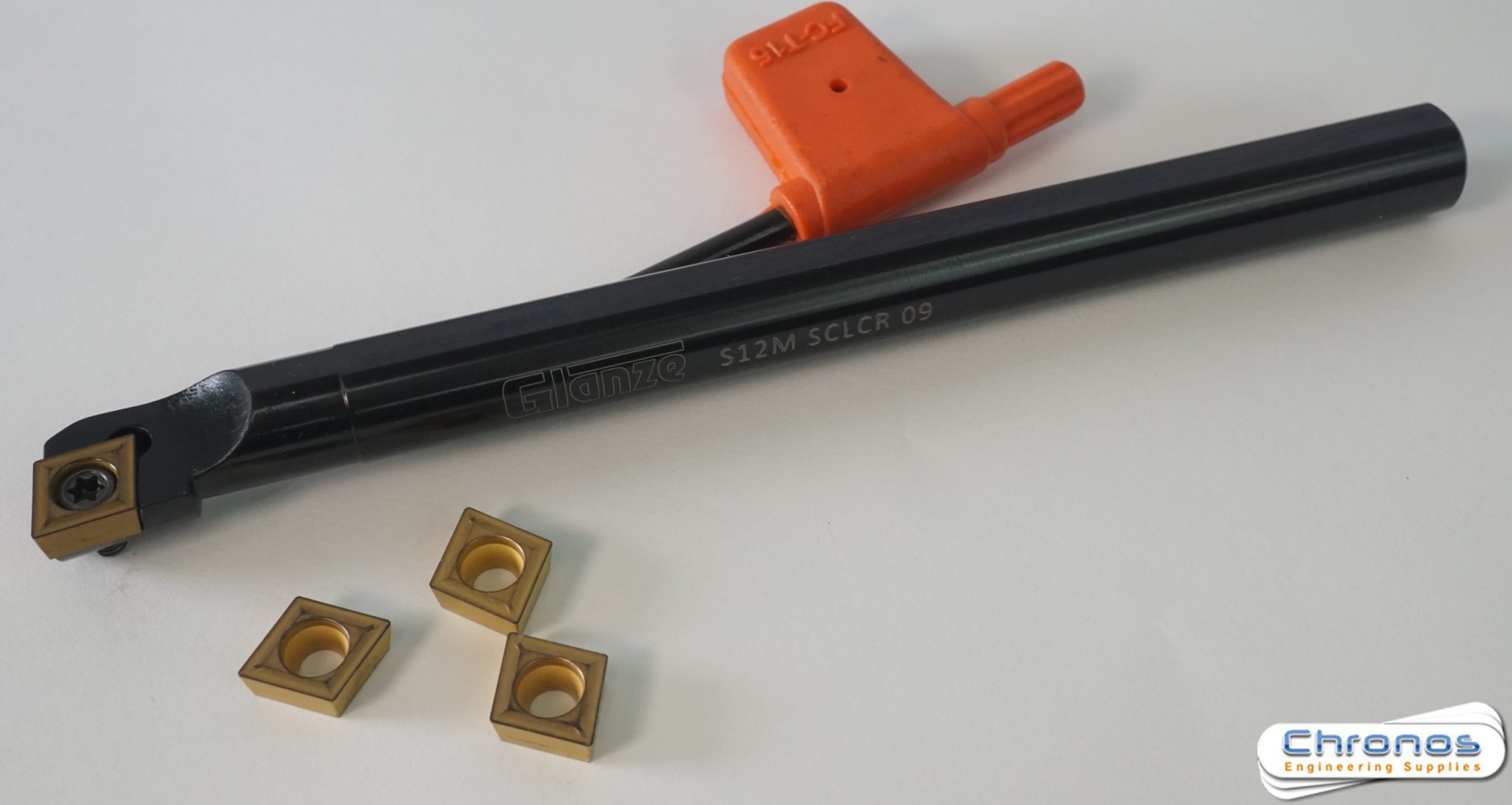 Glanze CCMT Indexable Boring Bar Set with 4 Inserts 12 MM Shank (Larger